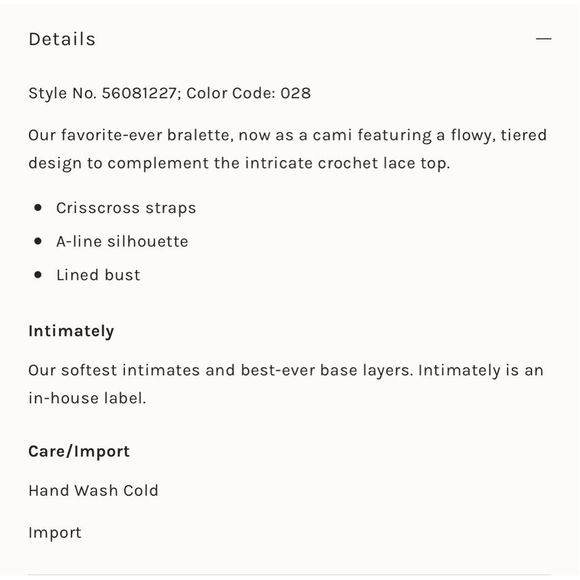 New Free People Adella Cami XS - Picture 6 of 7